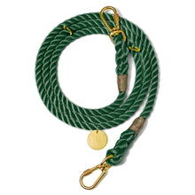 Load image into Gallery viewer, Hunter Green Rope Dog Leash, Adjustable