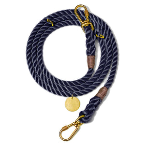 Navy Rope Dog Leash, Adjustable